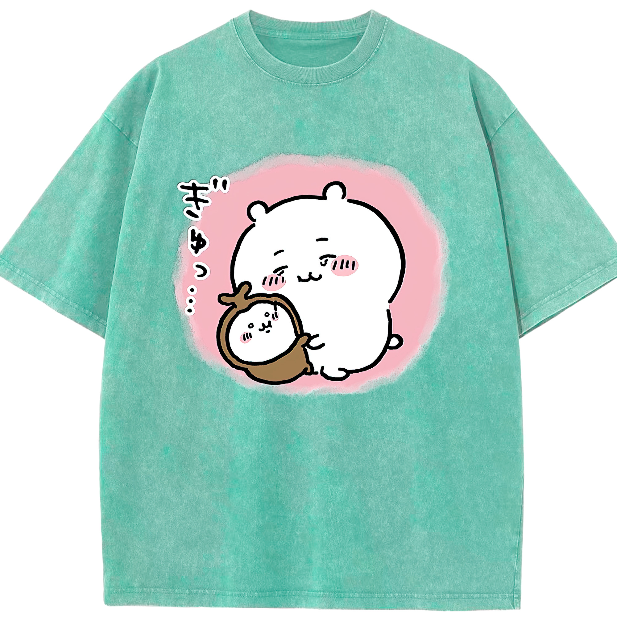 （画像用） ちいかわ ちいかわ Chii-kawa chiikawa 綿100% ヴィンテージ風 半袖Tシャツ（フロントプリント）